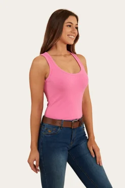 Best Ringers Western Blossom Womens Fitted Tank - Pink