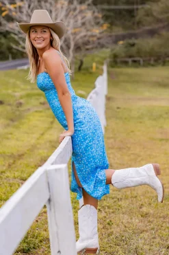 Clearance Ringers Western Bobbie Womens Midi Dress - Blue