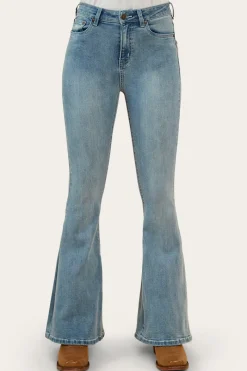Clearance Ringers Western Bowie Womens Flare Jeans - Light Blue