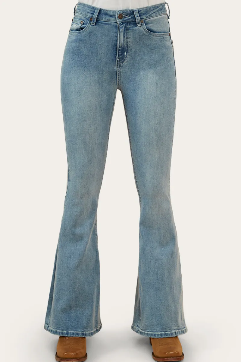 Clearance Ringers Western Bowie Womens Flare Jeans - Light Blue