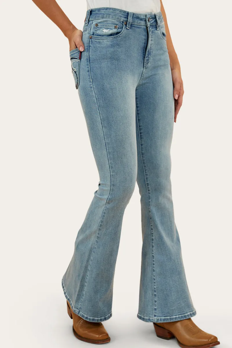 Clearance Ringers Western Bowie Womens Flare Jeans - Light Blue