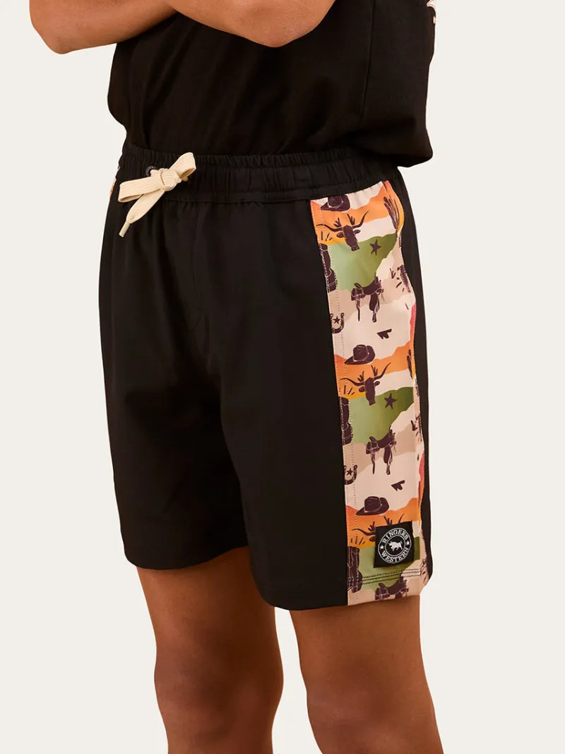 Online Ringers Western Briggsy Boys Swim Short - Black