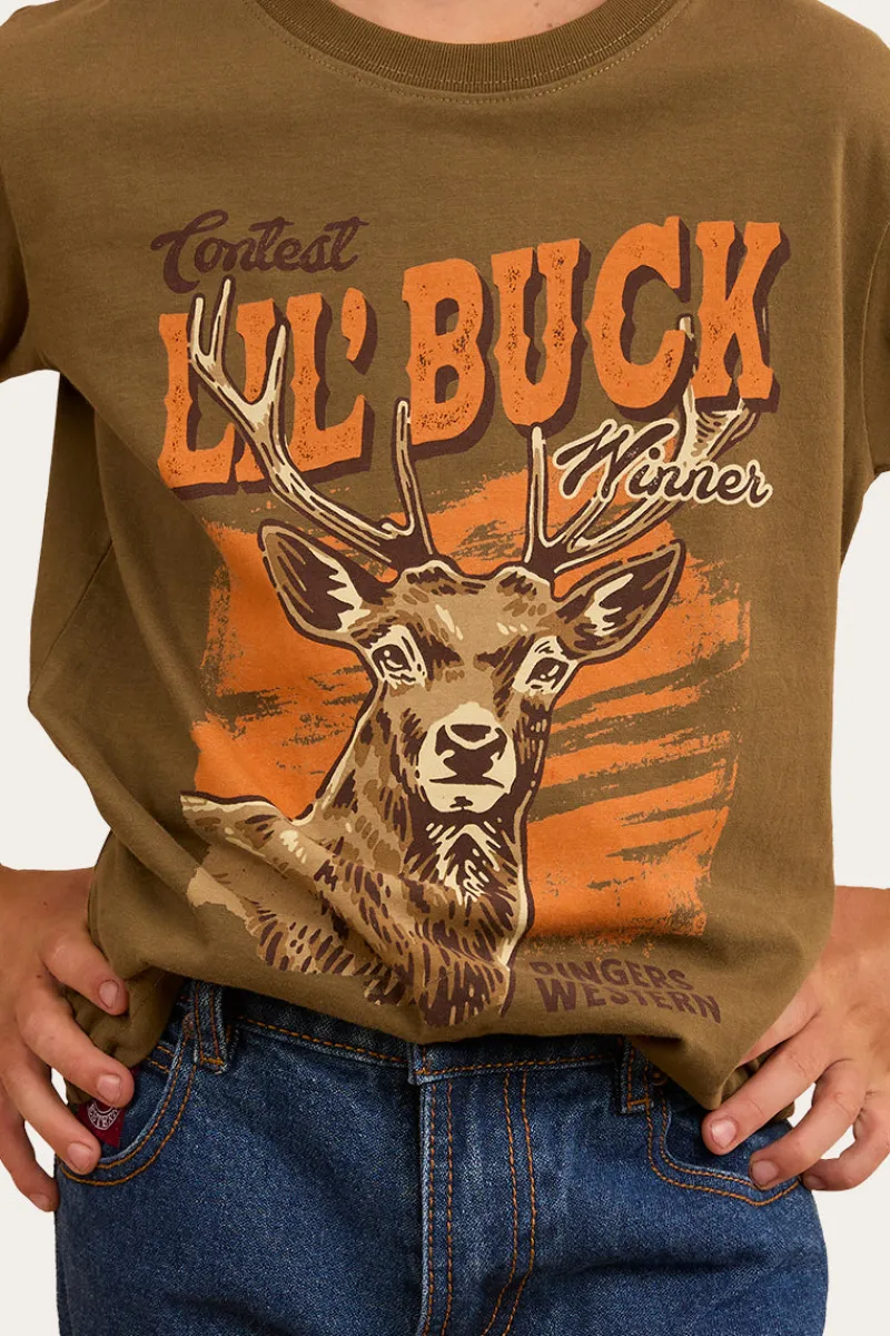 Discount Ringers Western Buck Boys Classic Fit T-Shirt - Military Green