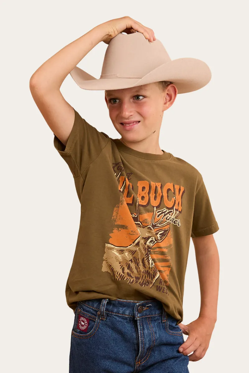 Discount Ringers Western Buck Boys Classic Fit T-Shirt - Military Green