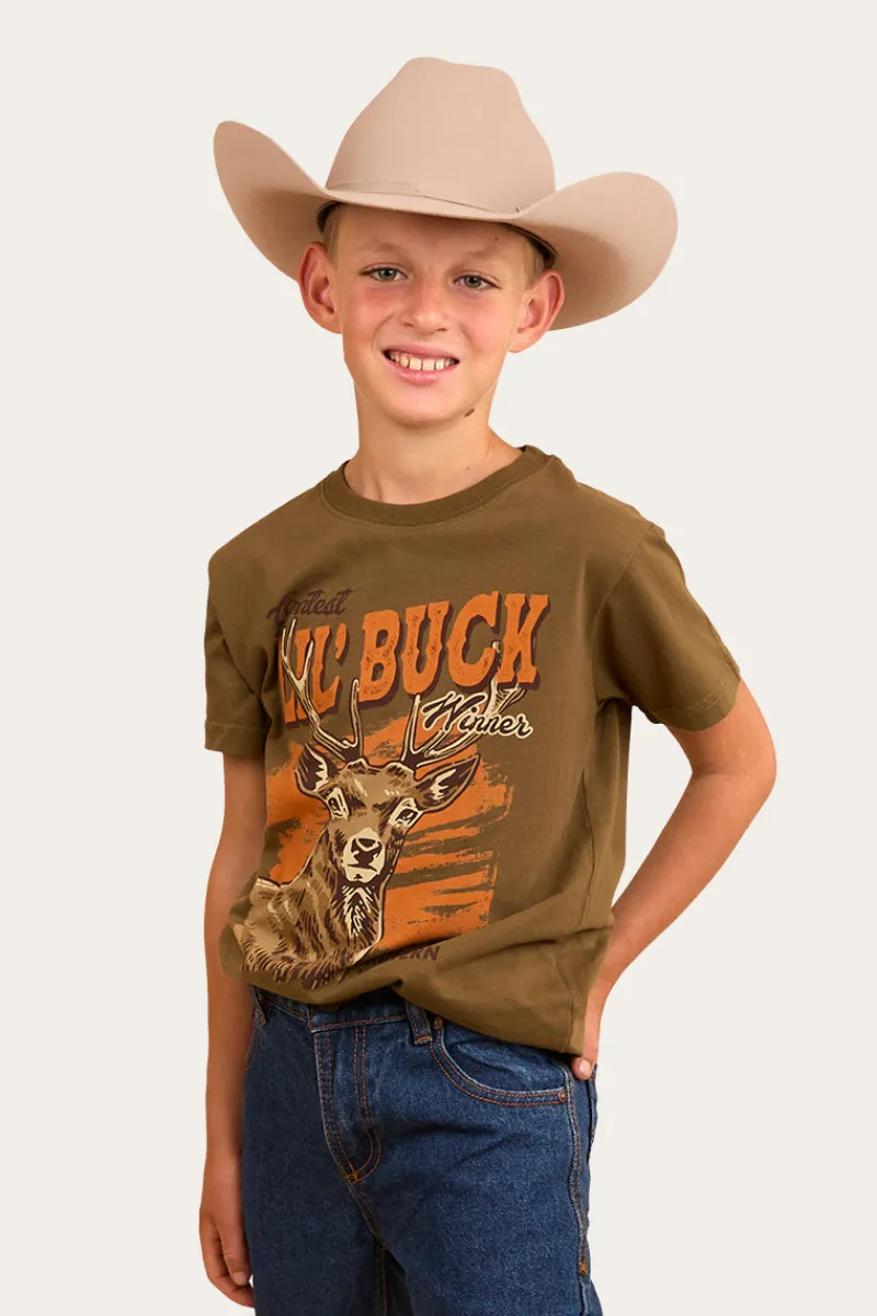 Discount Ringers Western Buck Boys Classic Fit T-Shirt - Military Green