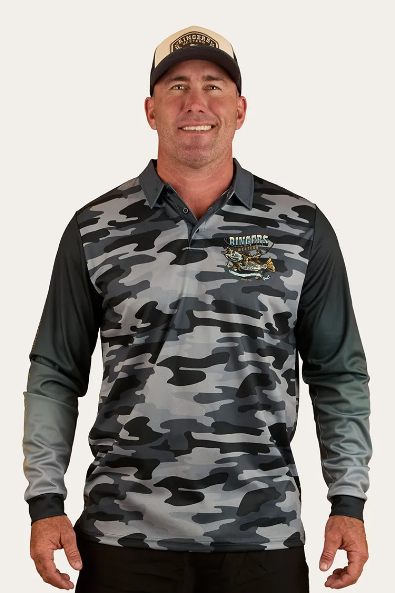 Sale Ringers Western Buckin Barra Fishing Jersey - Black