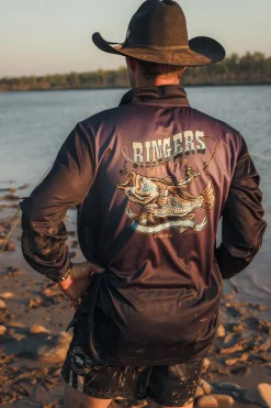 Hot Ringers Western Buckin Barra Fishing Jersey - Navy