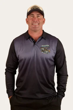 Hot Ringers Western Buckin Barra Fishing Jersey - Navy