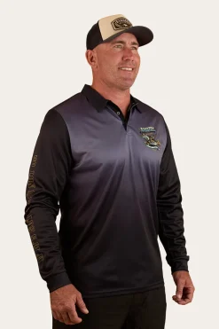 Hot Ringers Western Buckin Barra Fishing Jersey - Navy