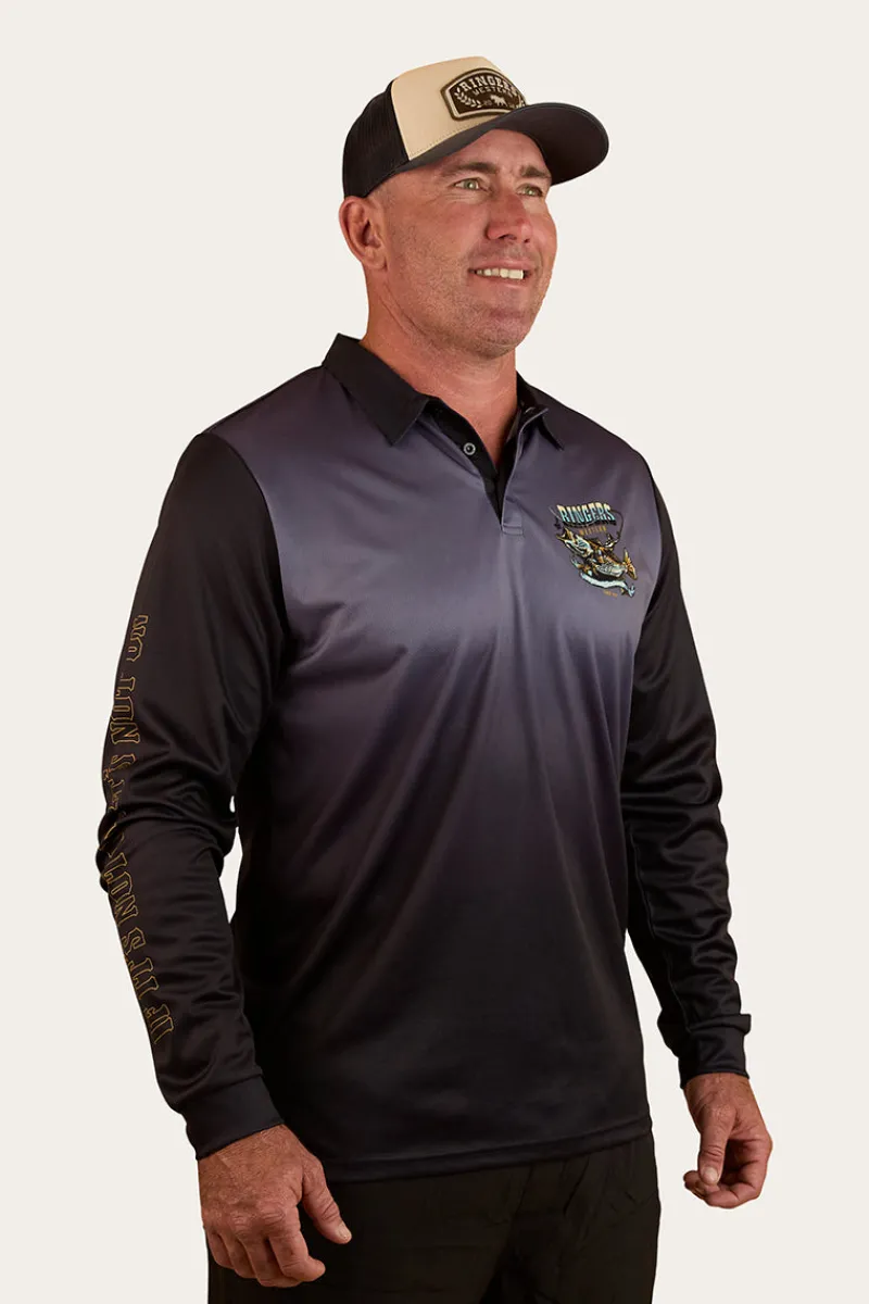Hot Ringers Western Buckin Barra Fishing Jersey - Navy