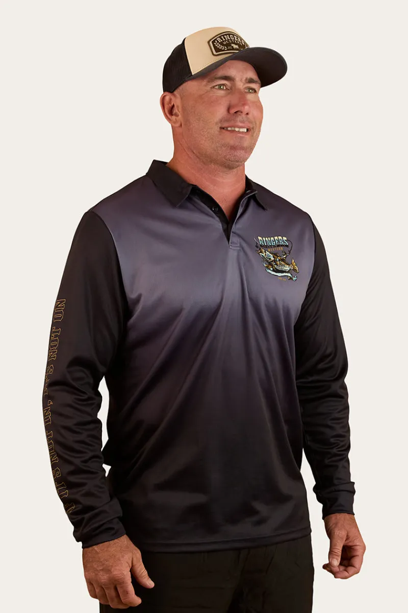 Hot Ringers Western Buckin Barra Fishing Jersey - Navy
