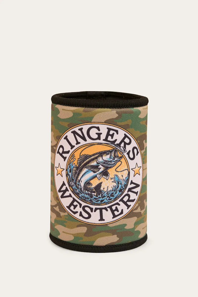 Sale Ringers Western Buckin Barra Stubby Cooler - Camo