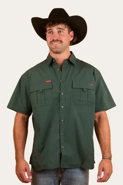 Sale Ringers Western Bulgarra Mens Ripstop Full Button Work Shirt - Forest Green