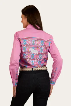 Hot Ringers Western Burdekin Womens Limited Edition Full Button Work Shirt - Pastel Pink