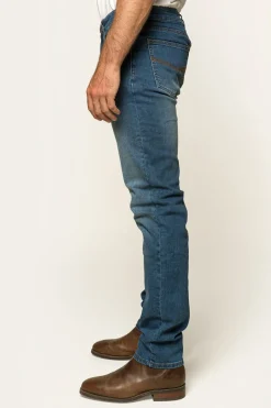 Ringers Western Burke Mens Tapered Slim Leg Jeans - Mid Blue