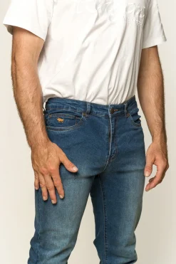 Ringers Western Burke Mens Tapered Slim Leg Jeans - Mid Blue