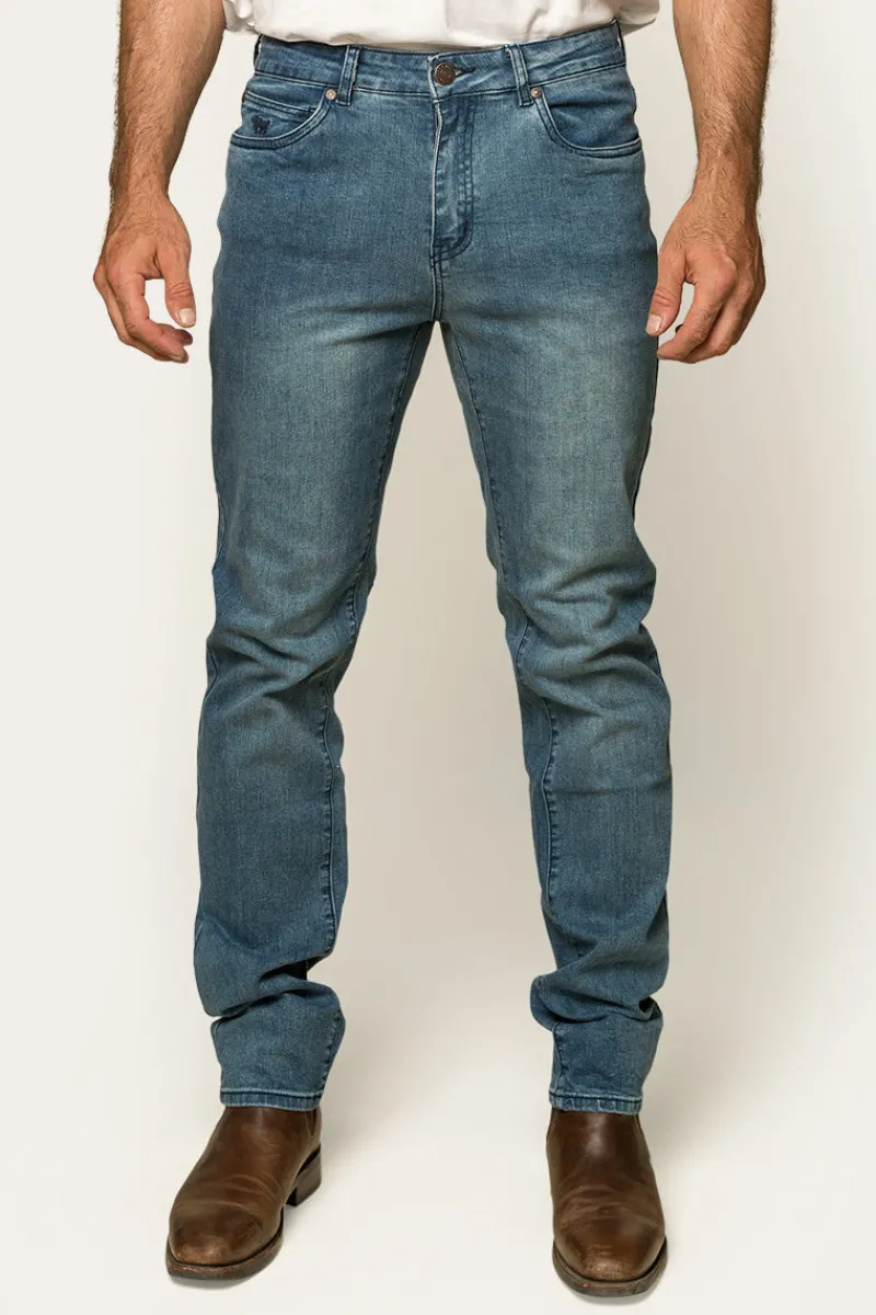 Hot Ringers Western Burke Mens Tapered Slim Leg Jeans - Light Blue