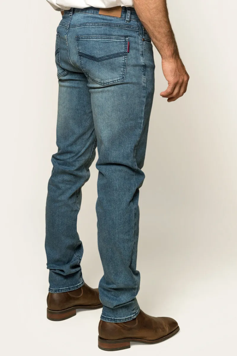 Hot Ringers Western Burke Mens Tapered Slim Leg Jeans - Light Blue