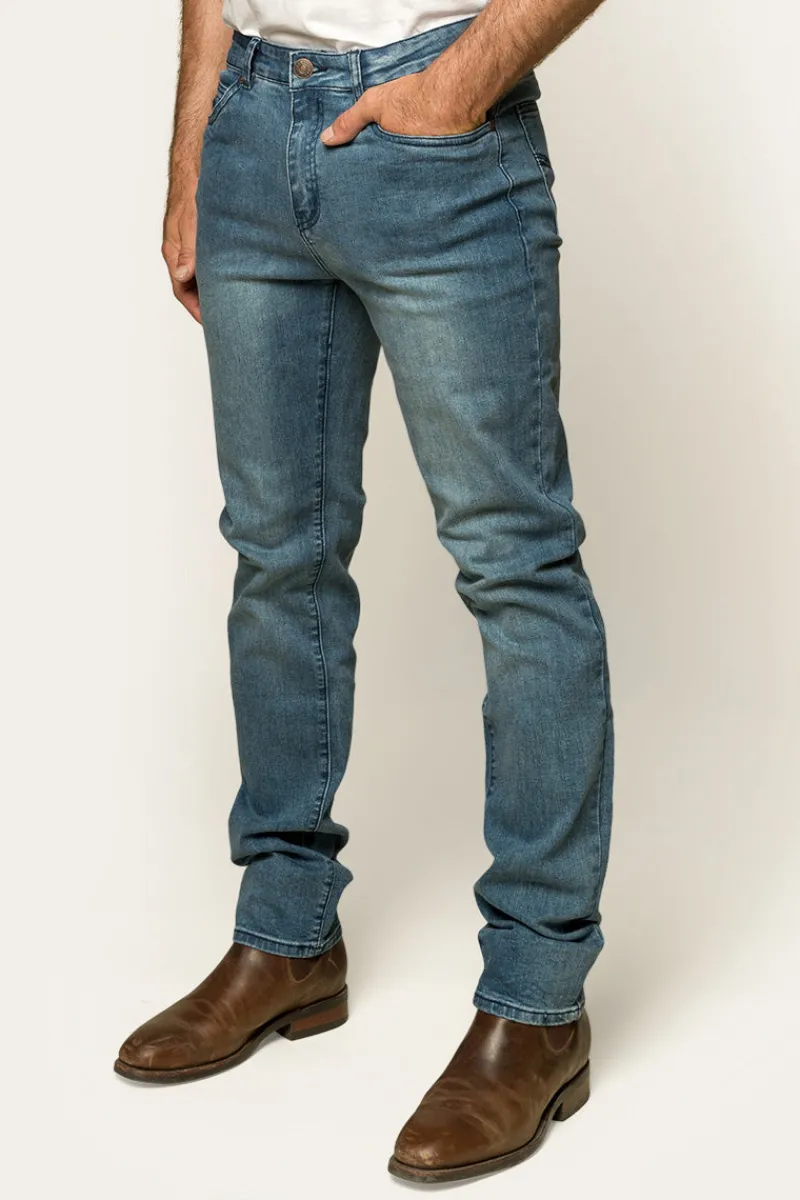 Hot Ringers Western Burke Mens Tapered Slim Leg Jeans - Light Blue