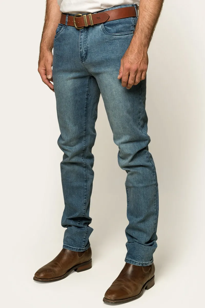 Hot Ringers Western Burke Mens Tapered Slim Leg Jeans - Light Blue