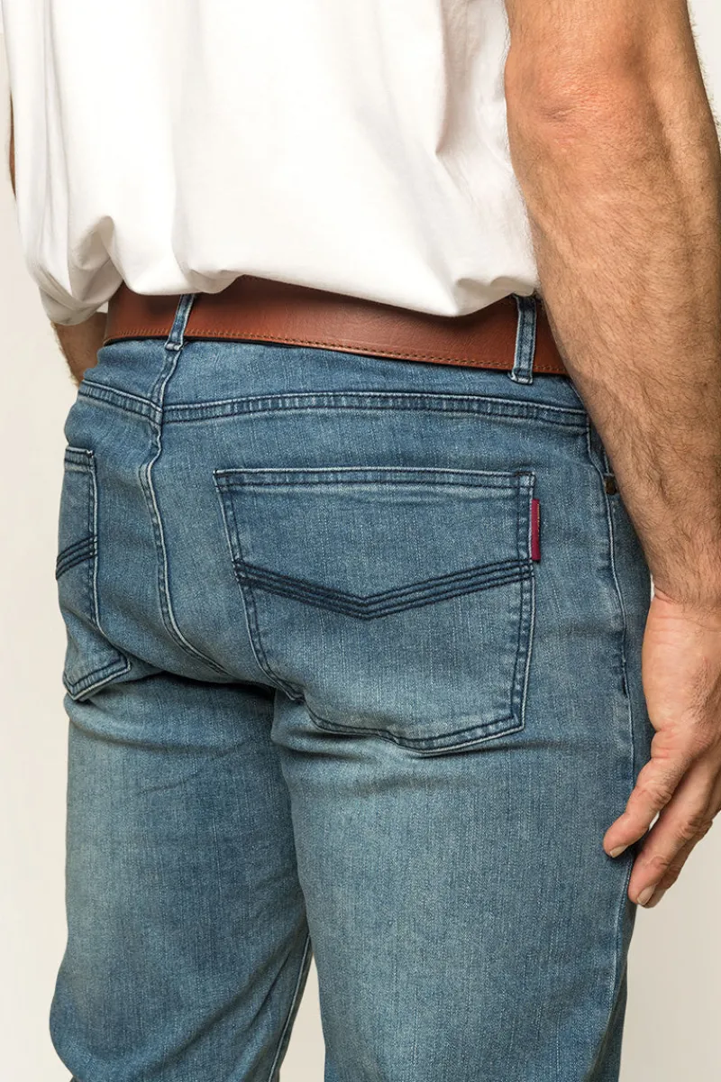 Hot Ringers Western Burke Mens Tapered Slim Leg Jeans - Light Blue