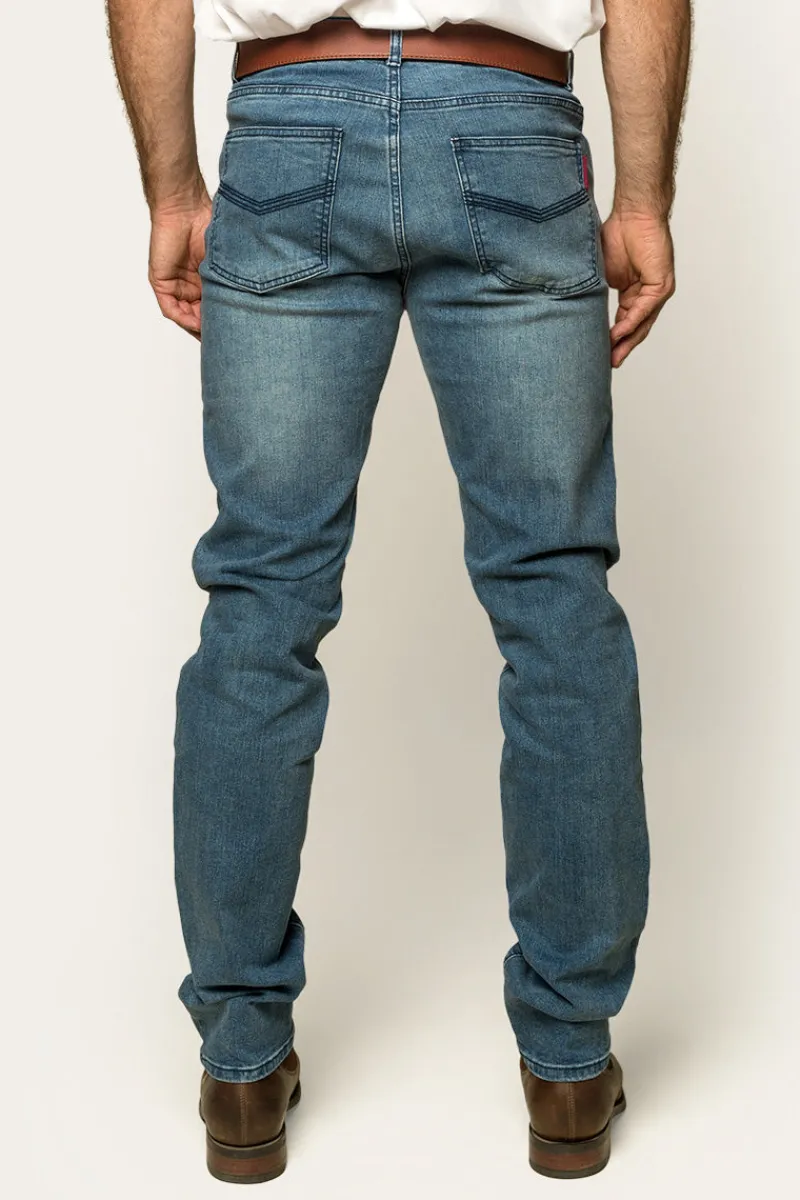 Hot Ringers Western Burke Mens Tapered Slim Leg Jeans - Light Blue
