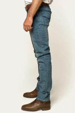 Hot Ringers Western Burke Mens Tapered Slim Leg Jeans - Light Blue