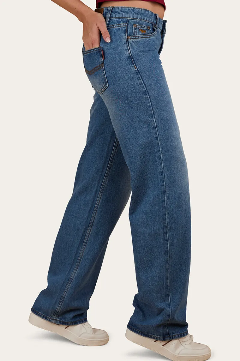 New Ringers Western Cammy Low Rise Wide Leg Jean - Light Blue