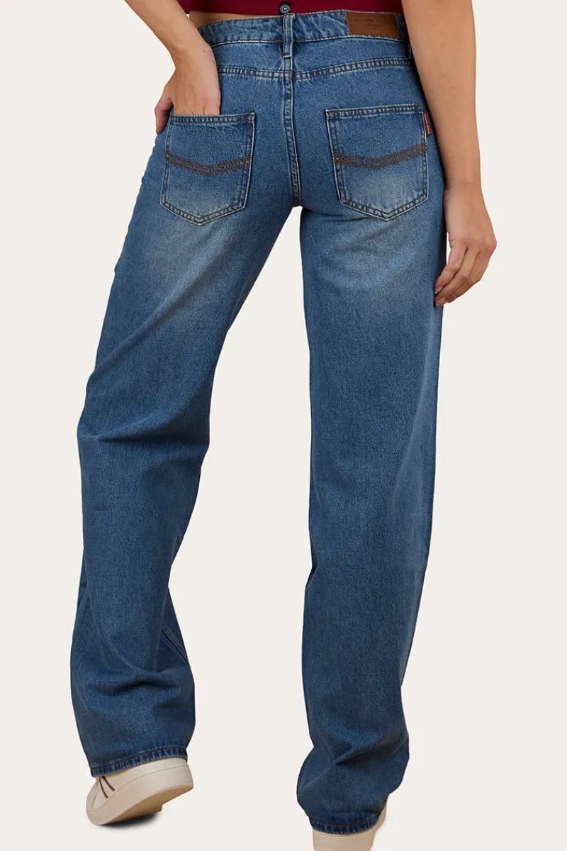 New Ringers Western Cammy Low Rise Wide Leg Jean - Light Blue