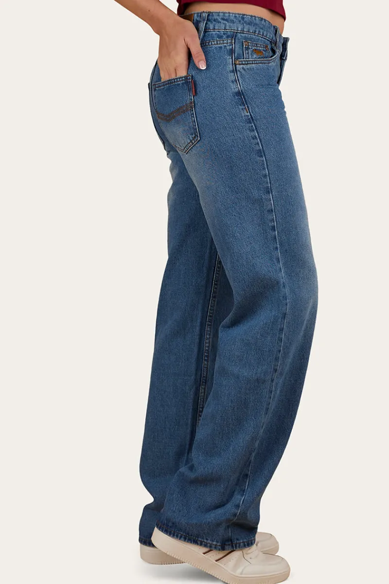 New Ringers Western Cammy Low Rise Wide Leg Jean - Light Blue