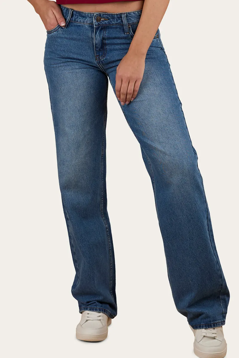 New Ringers Western Cammy Low Rise Wide Leg Jean - Light Blue