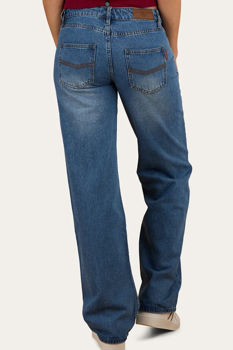 New Ringers Western Cammy Low Rise Wide Leg Jean - Light Blue