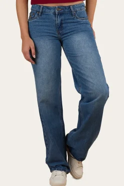 New Ringers Western Cammy Low Rise Wide Leg Jean - Light Blue