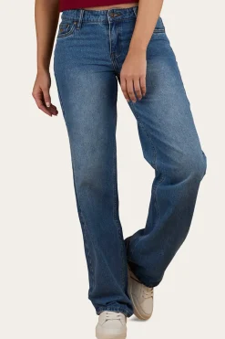 New Ringers Western Cammy Low Rise Wide Leg Jean - Light Blue