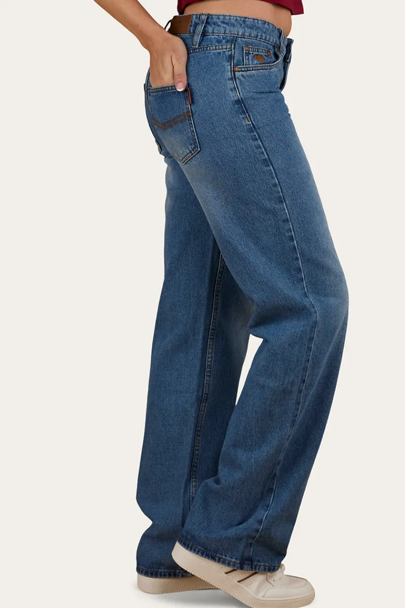 New Ringers Western Cammy Low Rise Wide Leg Jean - Light Blue