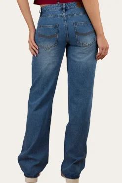 New Ringers Western Cammy Low Rise Wide Leg Jean - Light Blue
