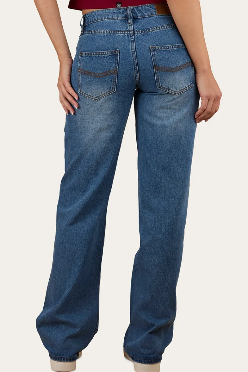 New Ringers Western Cammy Low Rise Wide Leg Jean - Light Blue