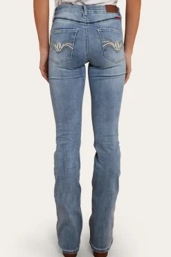 Sale Ringers Western Caroline Rodeo Womens Mid-Rise Bootleg Jeans - Light Blue