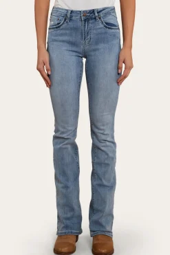 Sale Ringers Western Caroline Rodeo Womens Mid-Rise Bootleg Jeans - Light Blue
