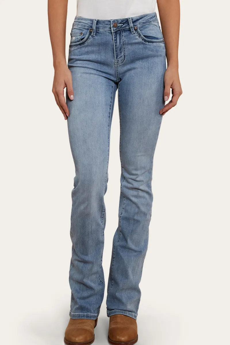 Sale Ringers Western Caroline Rodeo Womens Mid-Rise Bootleg Jeans - Light Blue