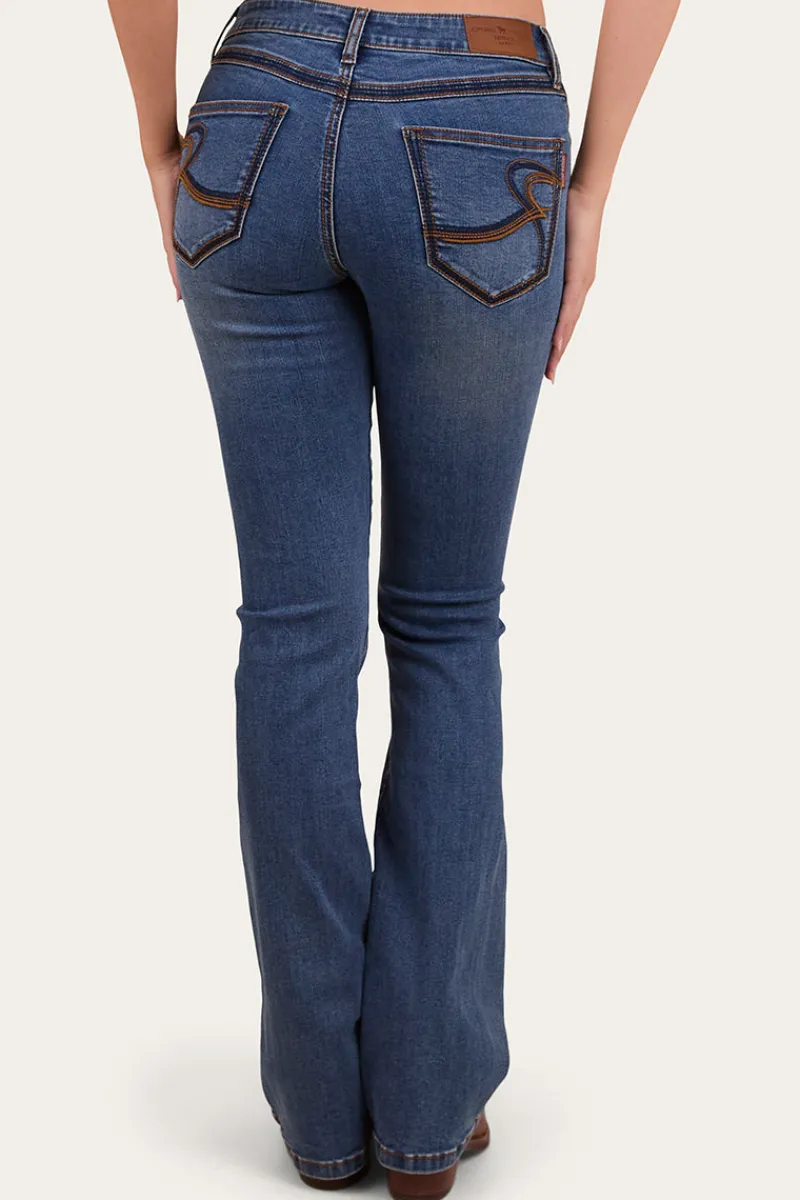 Discount Ringers Western Caroline Womens Mid Rise Bootleg Jean - Mid Wash Blue