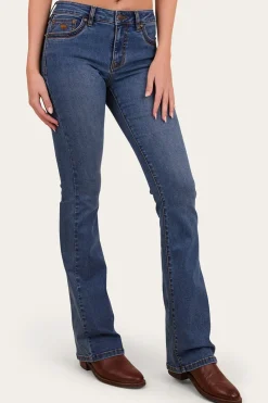 Discount Ringers Western Caroline Womens Mid Rise Bootleg Jean - Mid Wash Blue