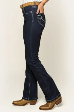 New Ringers Western Caroline Womens Mid-Rise Bootleg Jeans - Indigo Blue