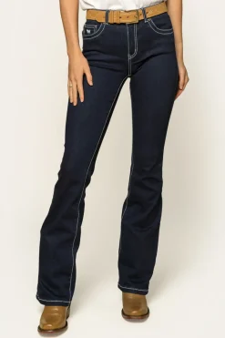 New Ringers Western Caroline Womens Mid-Rise Bootleg Jeans - Indigo Blue