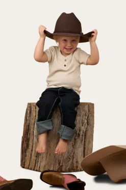 Ringers Western Casey Kids Henley Top - Off White