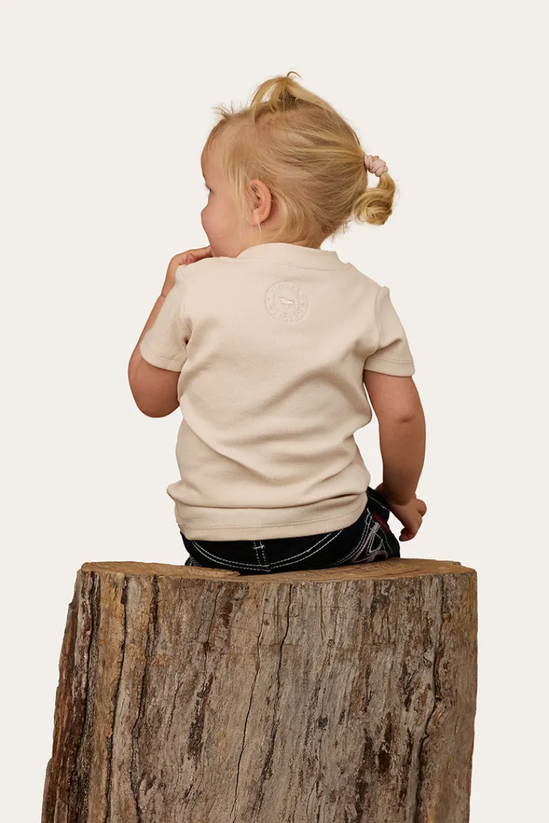 Ringers Western Casey Kids Henley Top - Off White