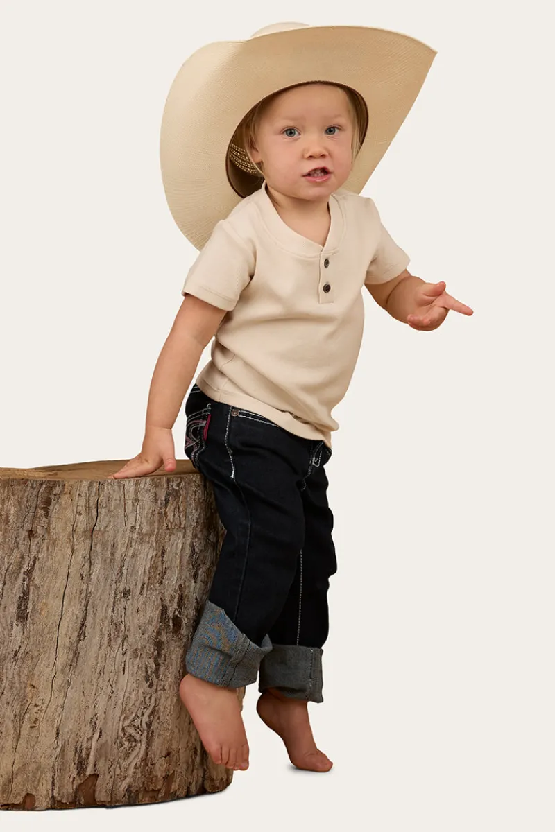 Ringers Western Casey Kids Henley Top - Off White