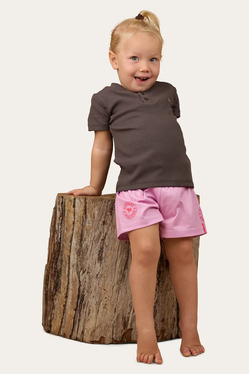 Outlet Ringers Western Casey Kids Rib Henley Top - Charcoal