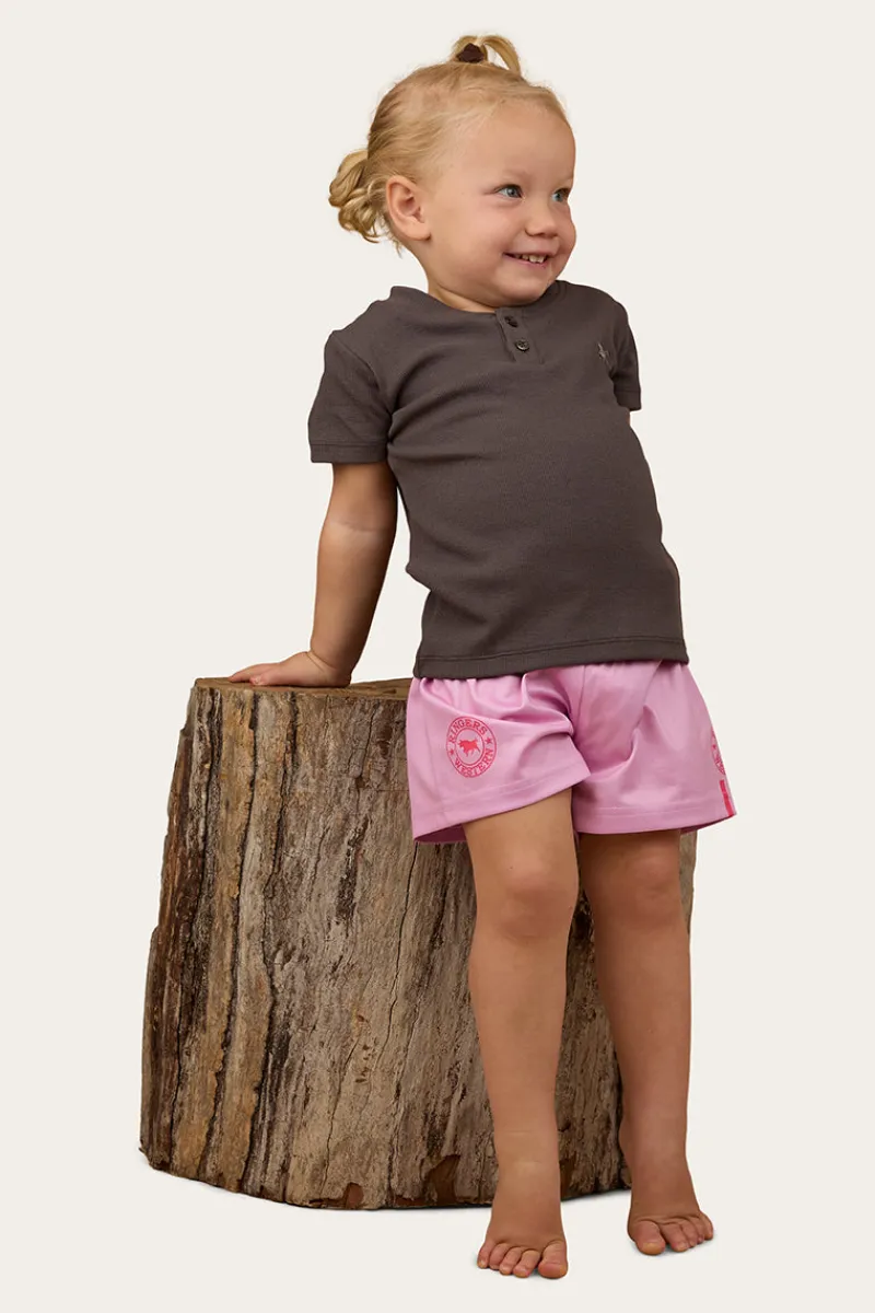 Outlet Ringers Western Casey Kids Rib Henley Top - Charcoal