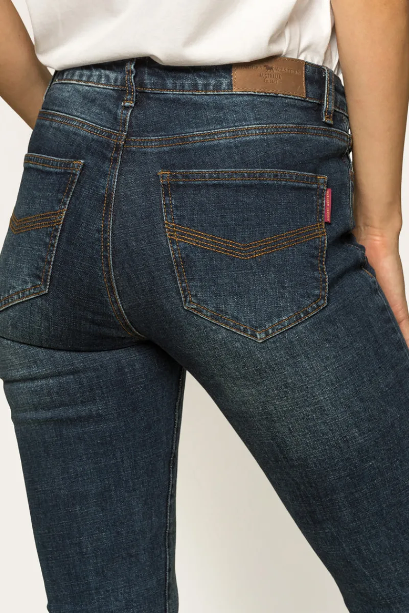 Ringers Western Clermont Womens Low-Rise Jeans - Classic Blue